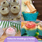 25x Laser Cut Cupcake Wrappers - Blue