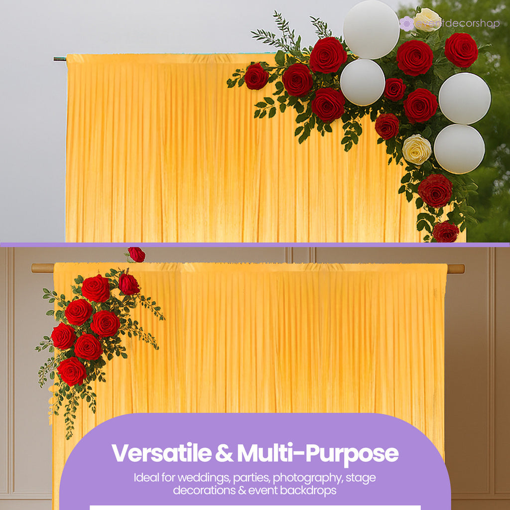 100GSM Ice Silk Photography Backdrop (No Swag) - Gold