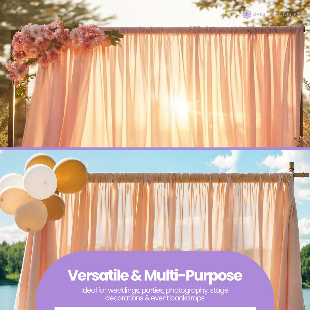 100GSM Ice Silk Photography Backdrop (No Swag) - Rose Gold