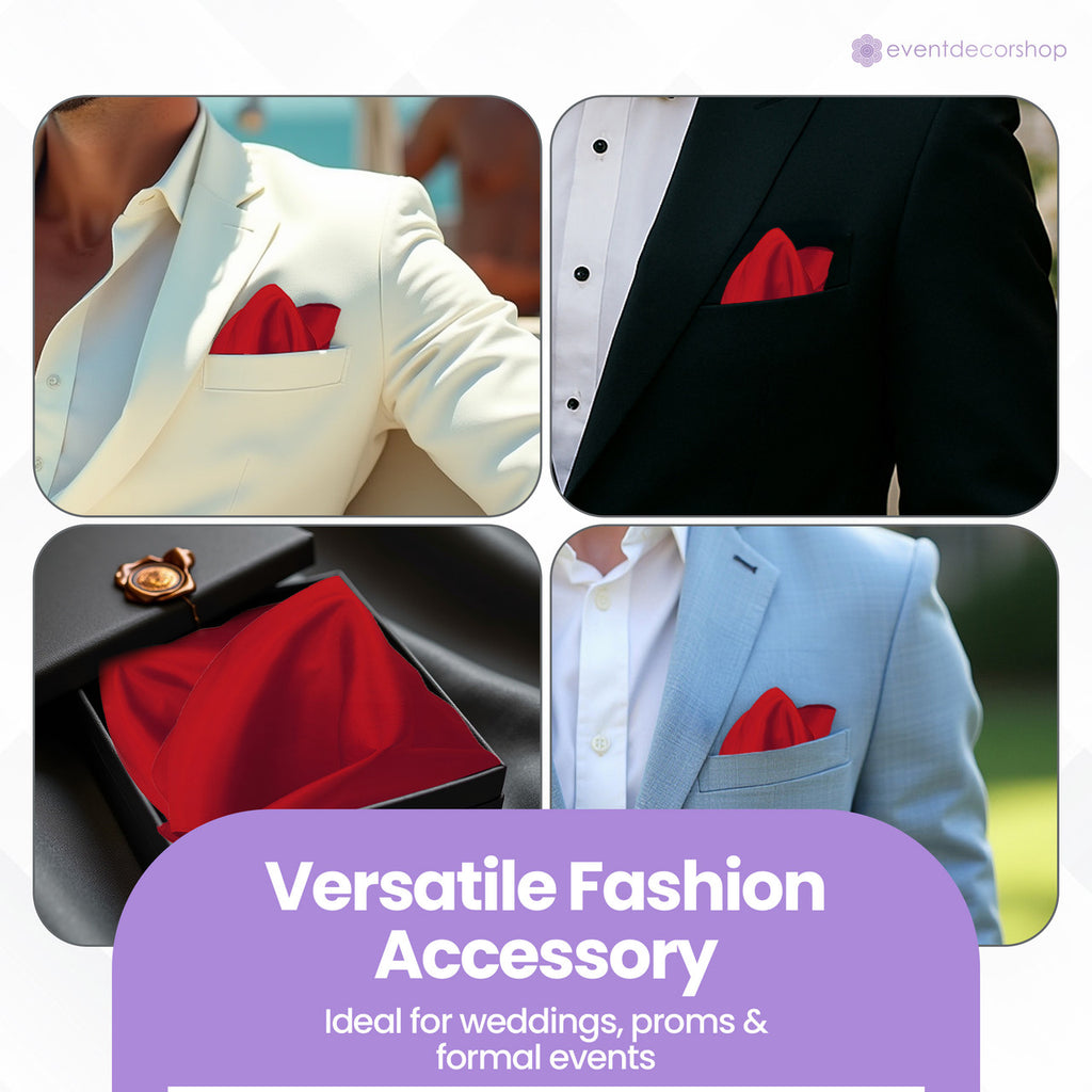 Pocket Square Handkerchief - Dark Red