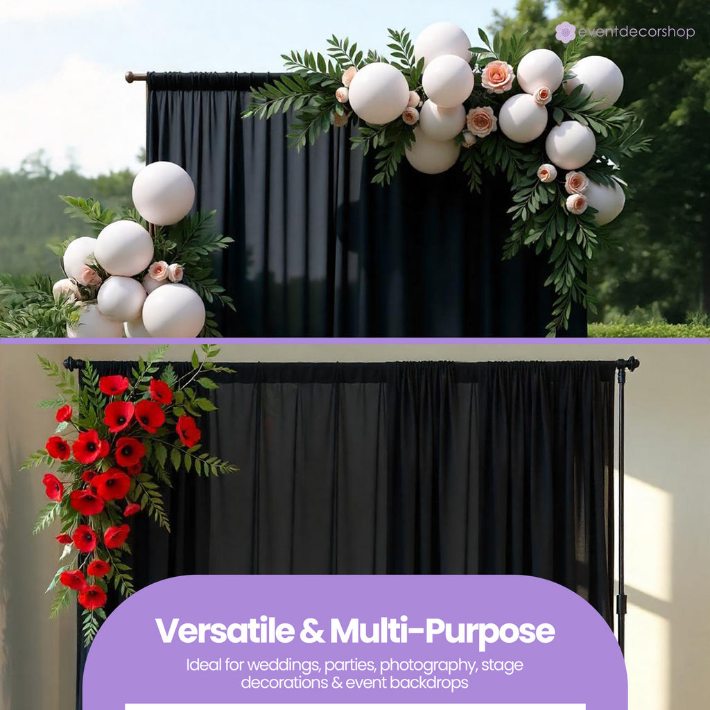 100GSM Ice Silk Photography Backdrop (No Swag) - Black
