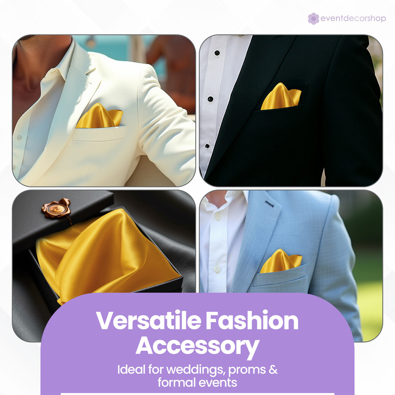 Pocket Square Handkerchief - Gold