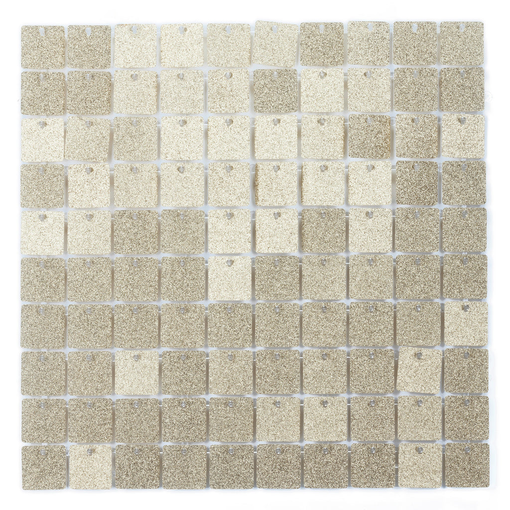 30x30cm Glitter Finish Sequin Wall Panel - Glitter Light Gold