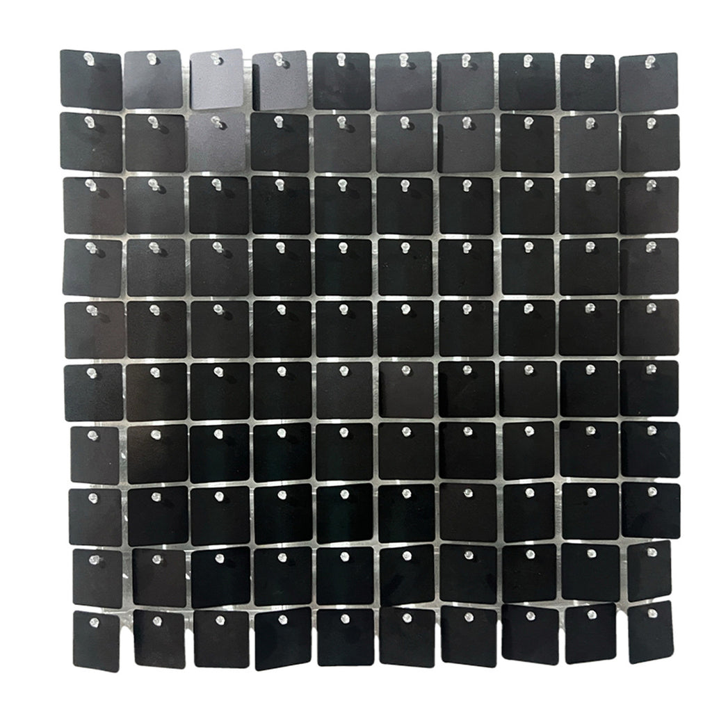 30x30cm Sequin Wall Panel - Metal Black