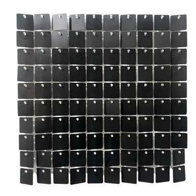 30x30cm Sequin Wall Panel - Metal Black