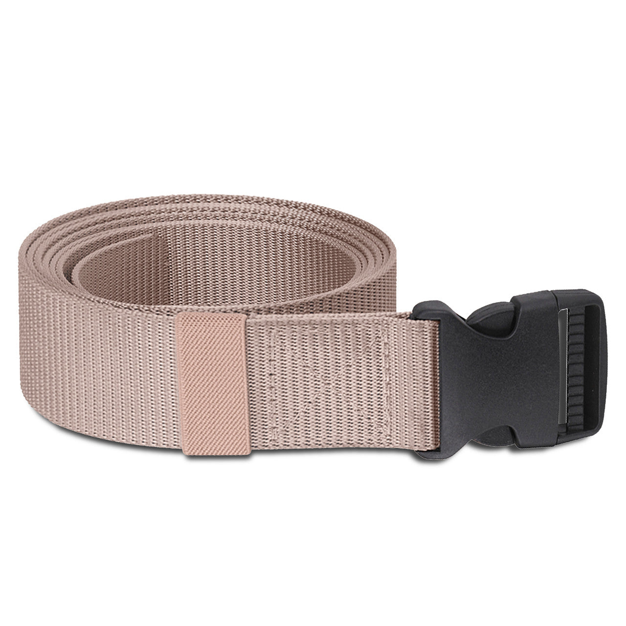 Webbing Canvas Belt with Plastic Clip Buckle - Cream