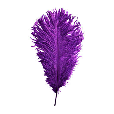 35-40cm Loose Ostrich Feathers, 5pcs - Purple