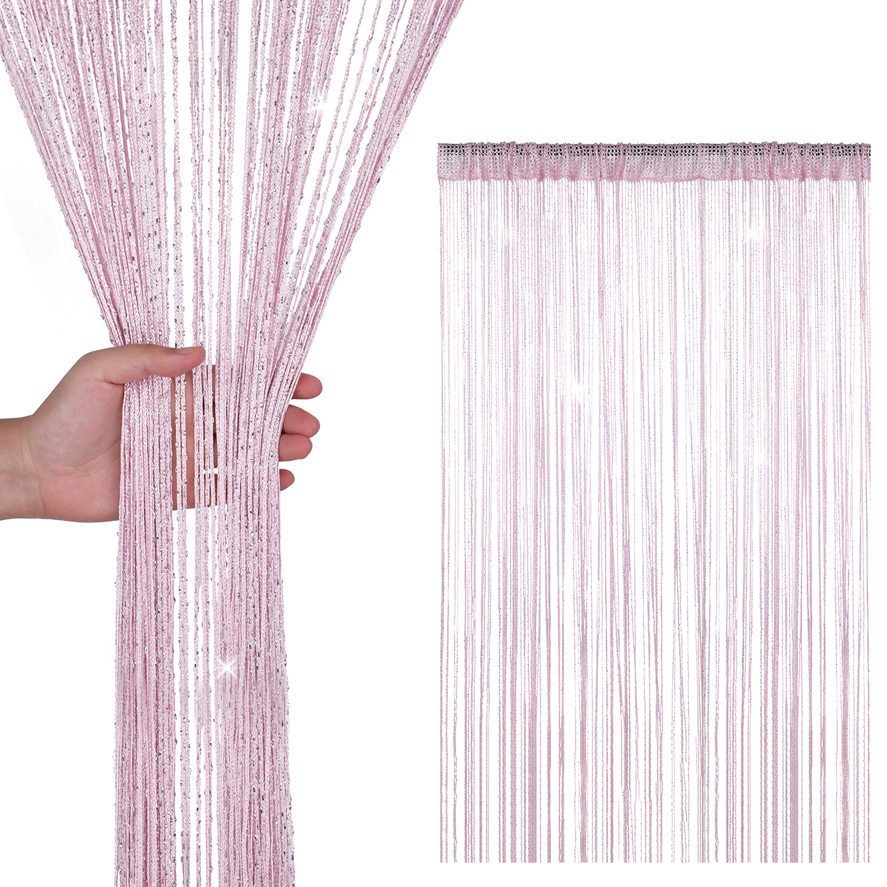 String Curtain Panel - Pink