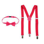 Kids Braces with Bow Tie - 25mm - Hot Pink