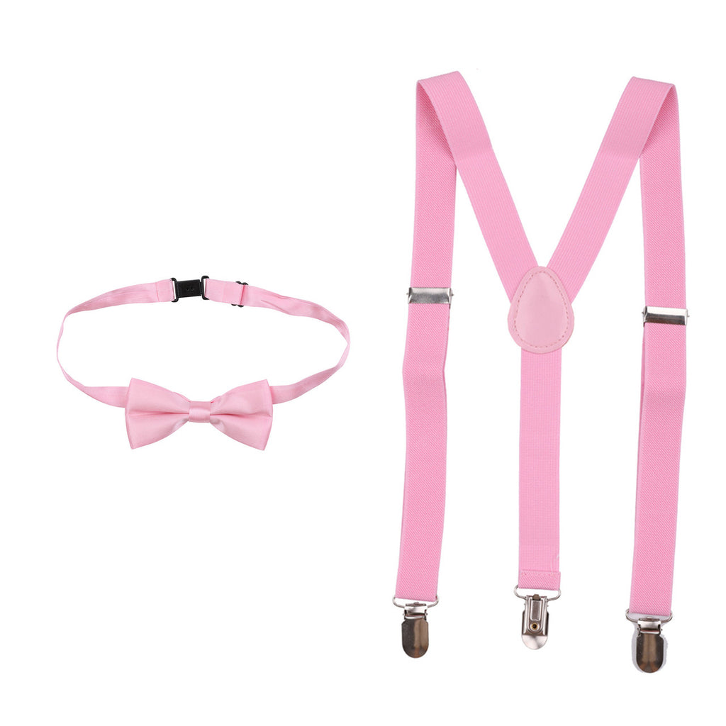Kids Braces with Bow Tie - 25mm - Light Pink