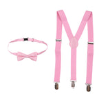 Kids Braces with Bow Tie - 25mm - Light Pink