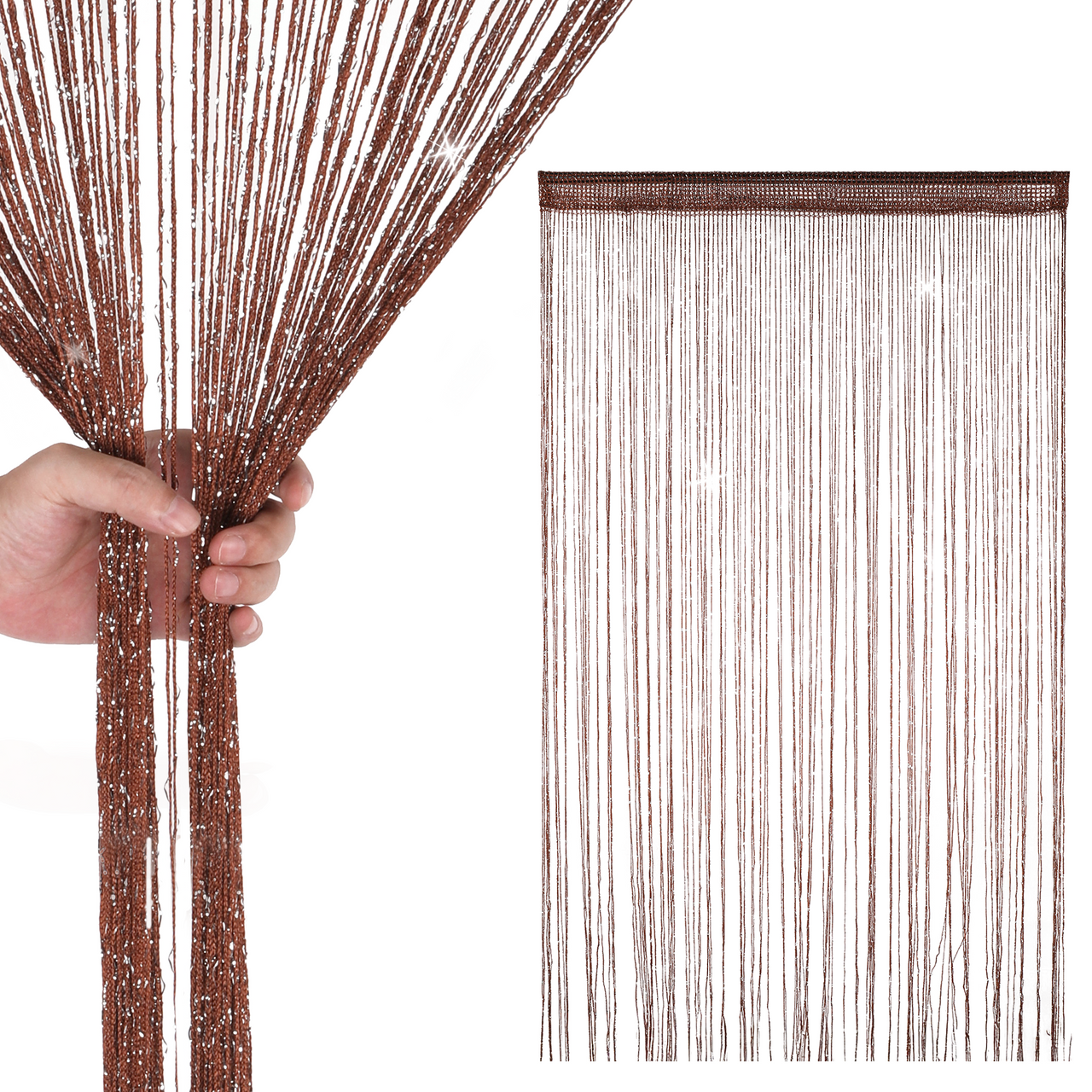 String Curtain Panel - Dark Burgundy