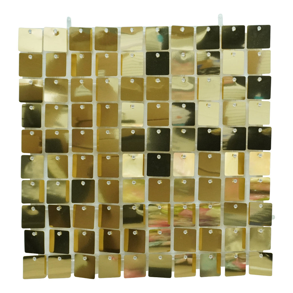 Square Sequin Wall Backdrop Panels - 30cm x 30cm - Gold