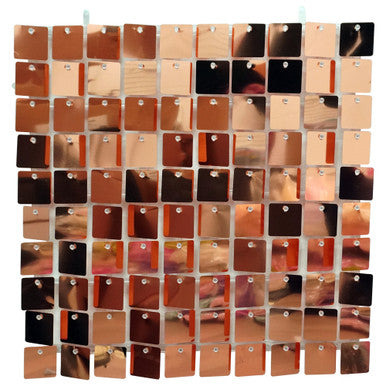 Square Sequin Wall Backdrop Panels - Rose Gold