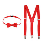 Kids Braces with Bow Tie - 25mm - Red