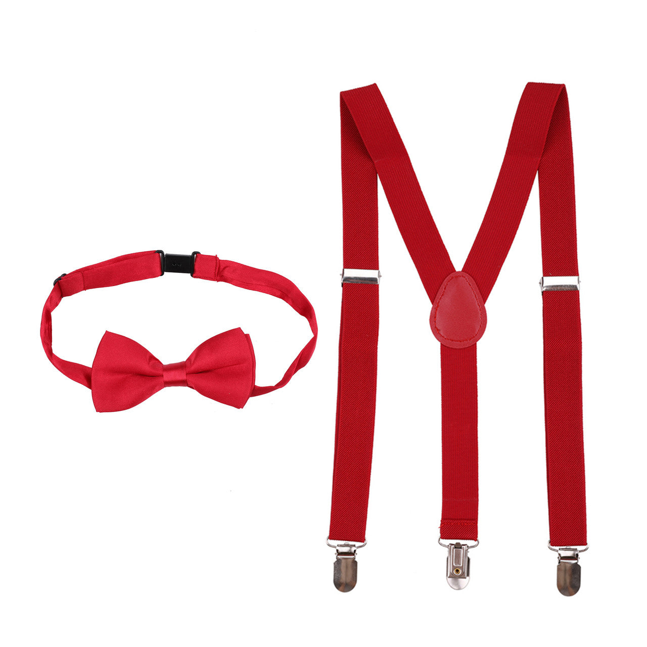 Kids Braces with Bow Tie - 25mm - Burgundy