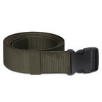 Webbing Canvas Belt with Plastic Clip Buckle - Green