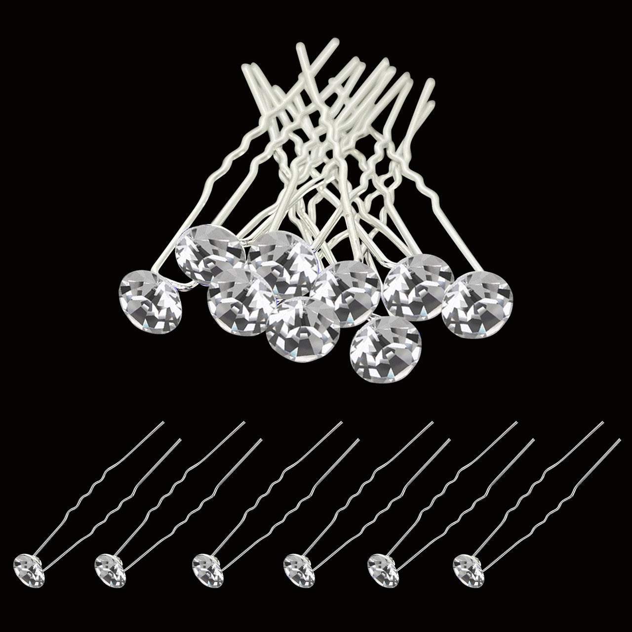 Crystal Hair Pins - 10pcs