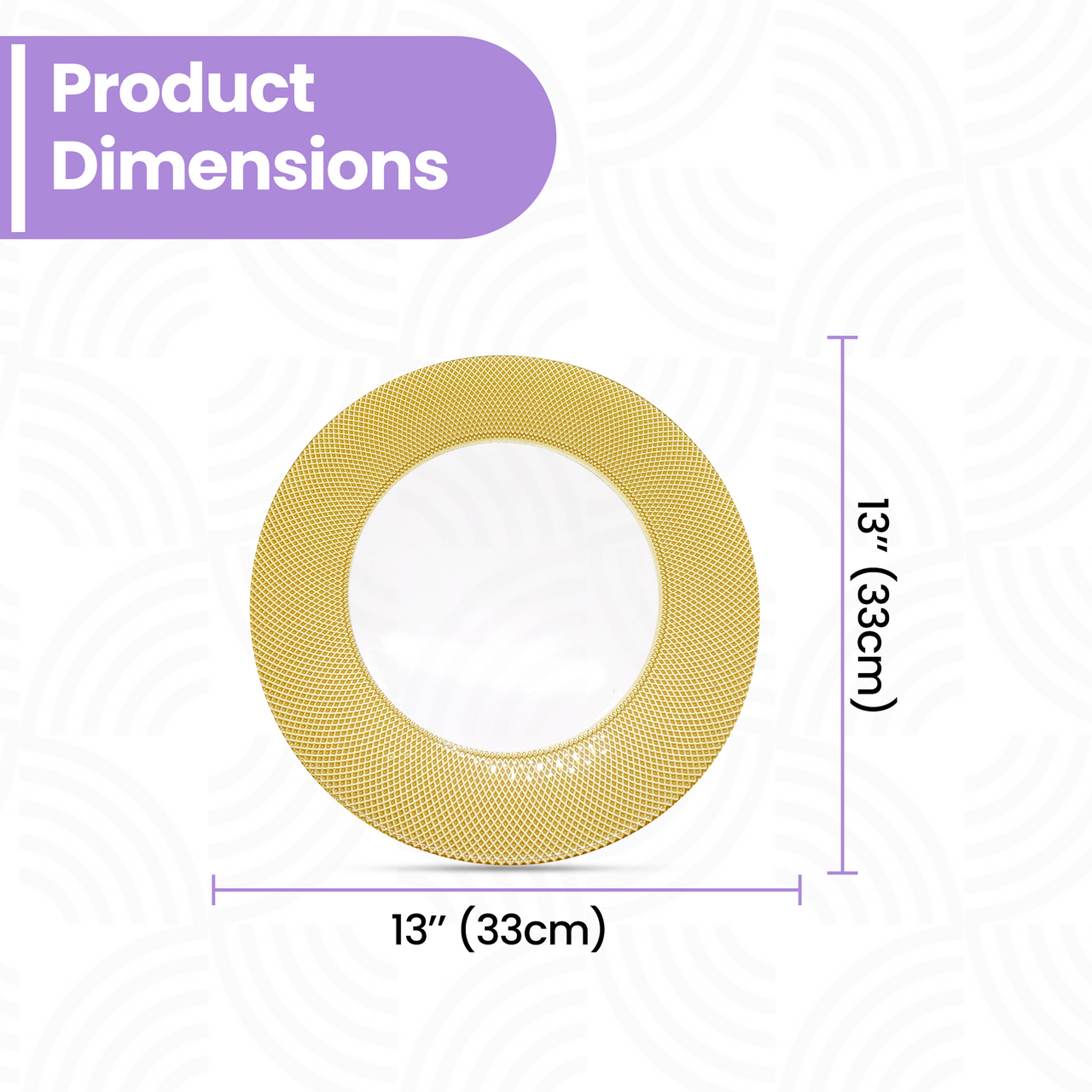 13" Round Charger Plate - Checkered Gold