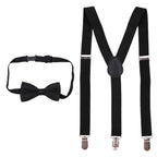 Kids Braces with Bow Tie - 25mm - Black