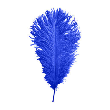35-40cm Loose Ostrich Feathers, 5pcs - Royal Blue