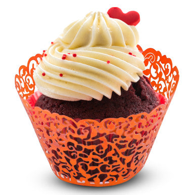 25x Laser Cut Cupcake Wrappers - Orange