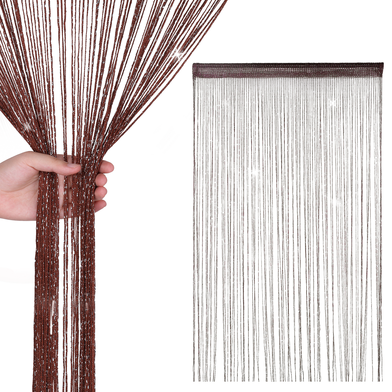 String Curtain Panel - Coffee