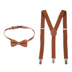 Kids Braces with Bow Tie - 25mm - Brown