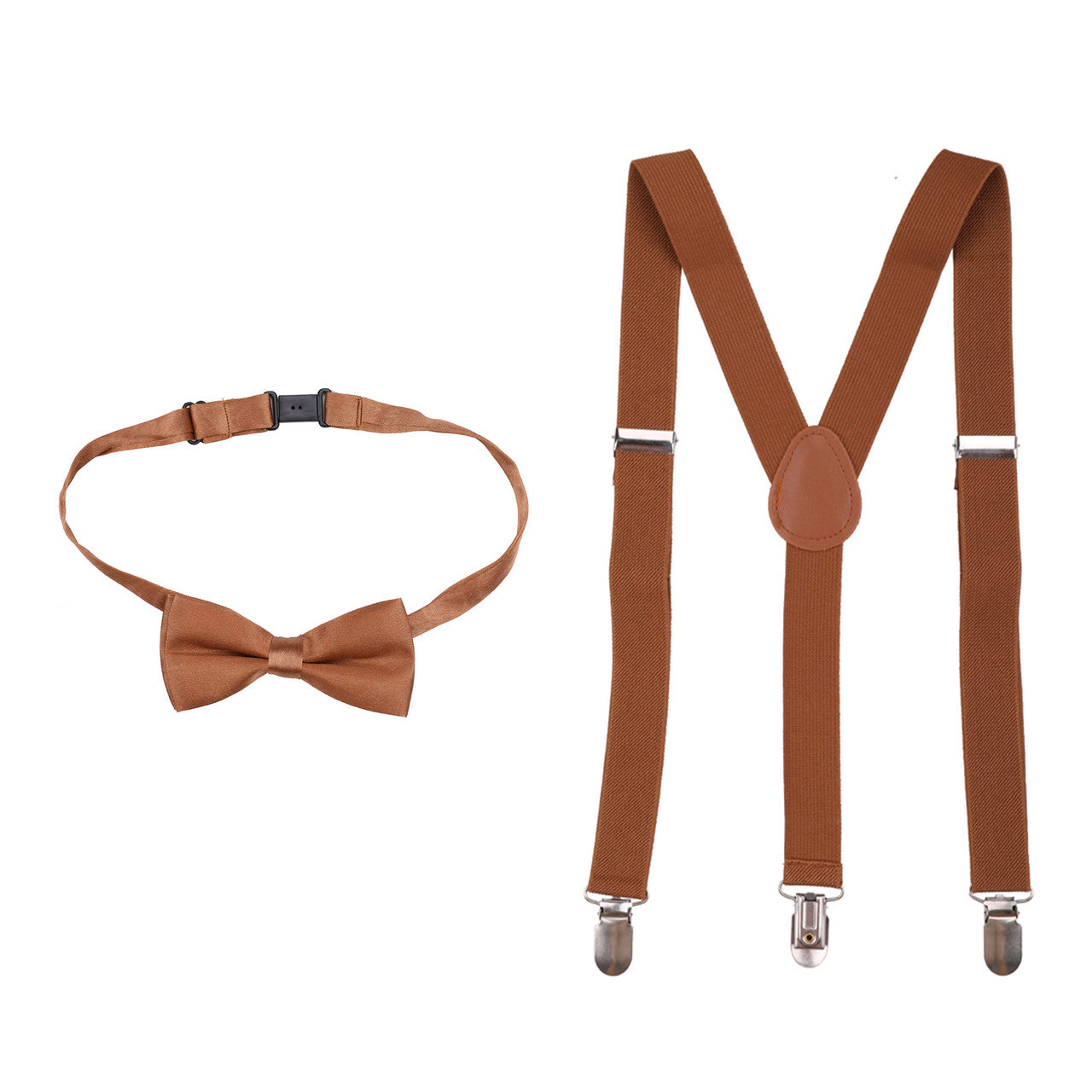 Kids Braces with Bow Tie - 25mm - Brown