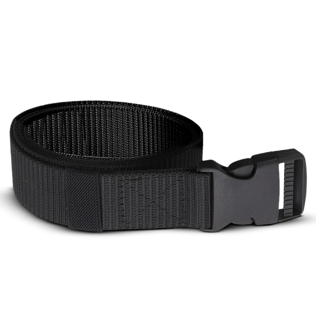 Webbing Canvas Belt with Plastic Clip Buckle - Black