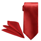 Deep Red Tie and Handkerchief