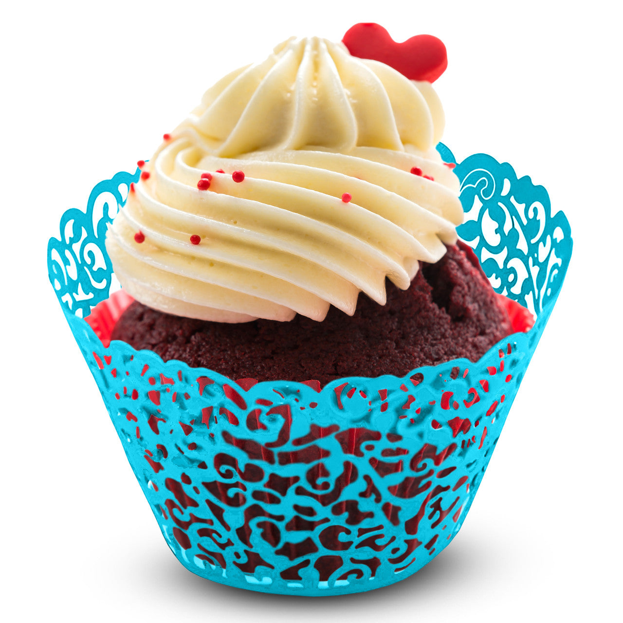 25x Laser Cut Cupcake Wrappers - Blue