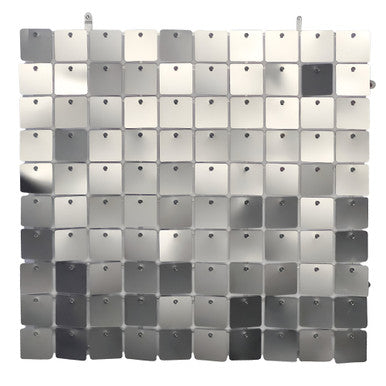 30x30cm Sequin Wall Panel- Metal Silver