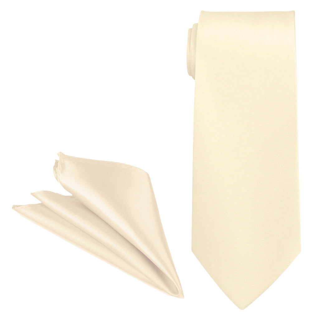 Ivory Tie and Handkerchief