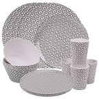 Geometric Design Melamine BBQ and Party Set - 16pcs