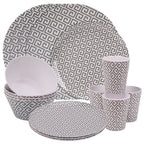 Geometric Design Melamine BBQ and Party Set - 16pcs