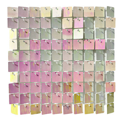 30x30cm Sequin Wall Panel - Iridescent Pink