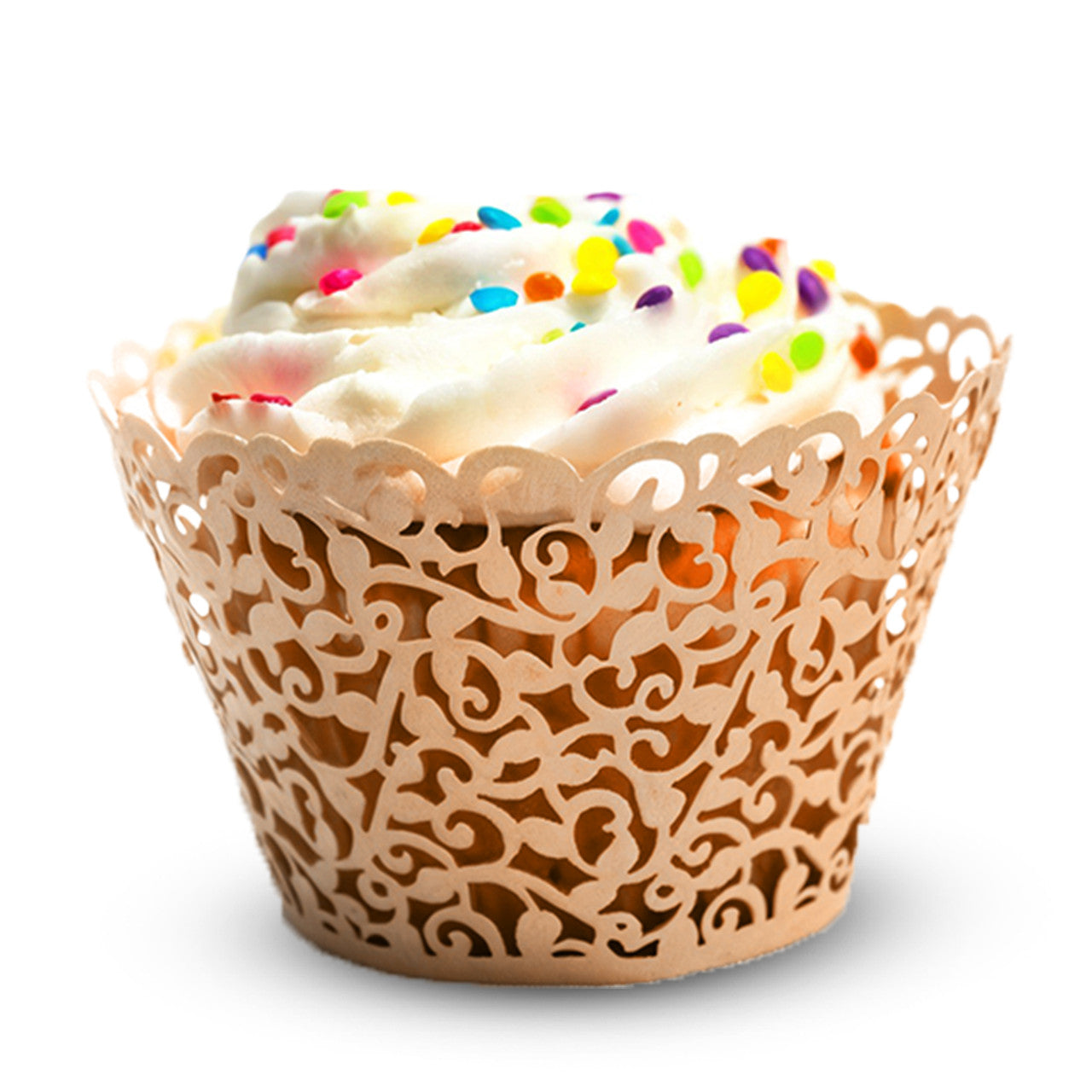 25x Laser Cut Cupcake Wrappers - Ivory