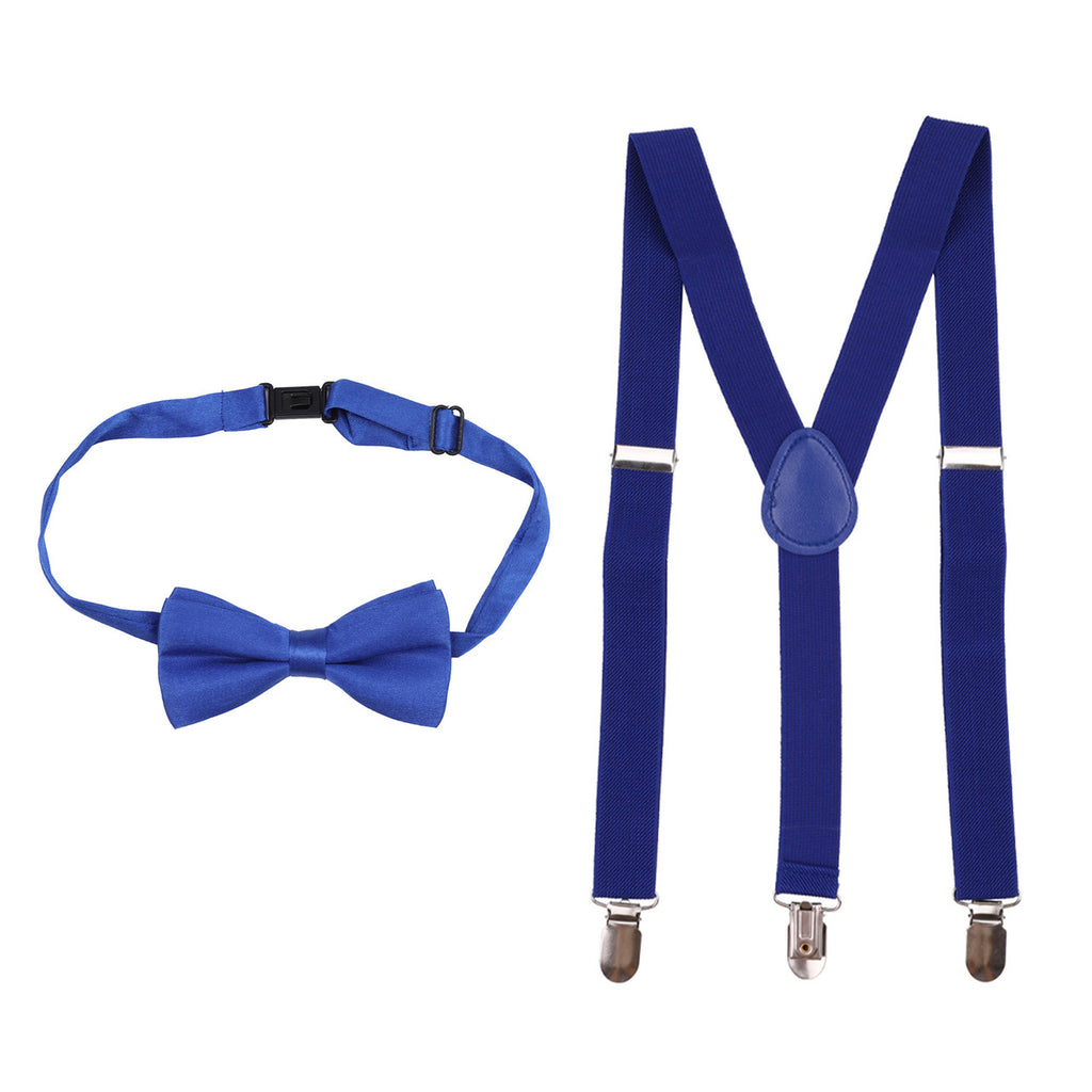 Kids Braces with Bow Tie - 25mm - Royal Blue