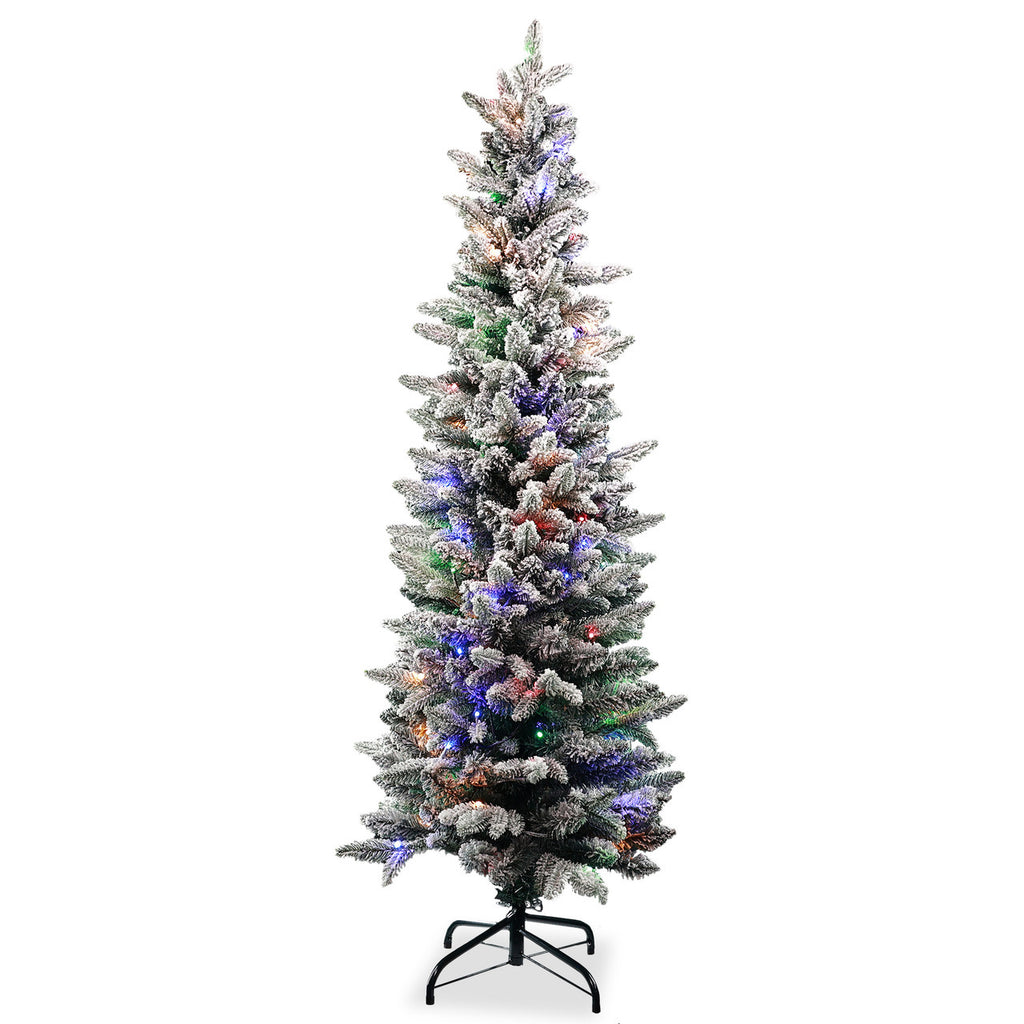 Frosted Whisper Slim Christmas Tree with Warm White Lights - 4ft/5ft/6ft