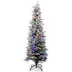 Frosted Whisper Slim Christmas Tree with Warm White Lights - 4ft/5ft/6ft
