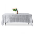 Sequin Rectangle Sparkly Tablecloth - Silver