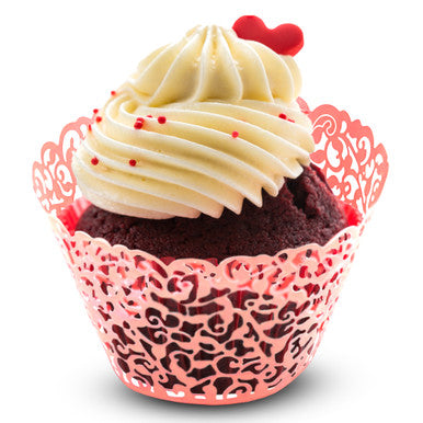 25x Laser Cut Cupcake Wrappers - Pink