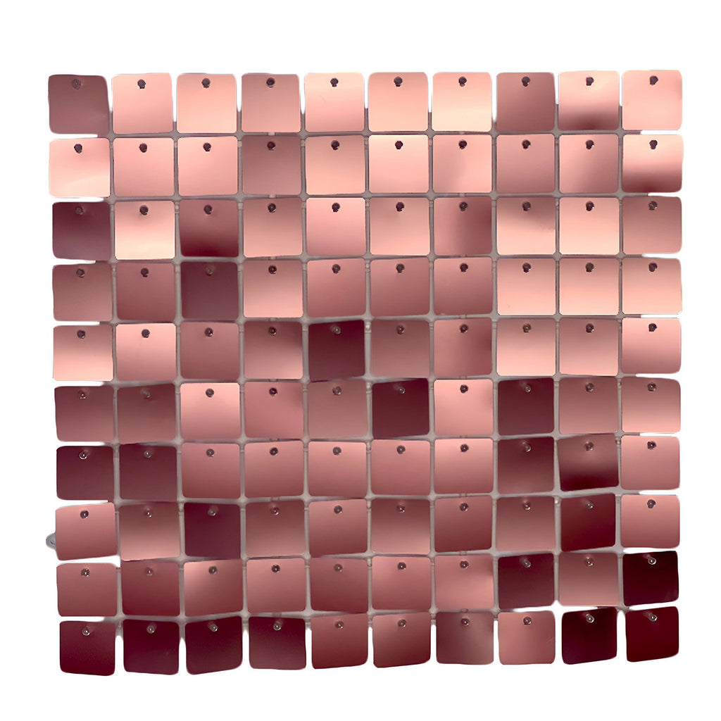 30x30cm Sequin Wall Panel - Metal Rose Gold