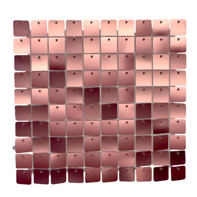 30x30cm Sequin Wall Panel - Metal Rose Gold