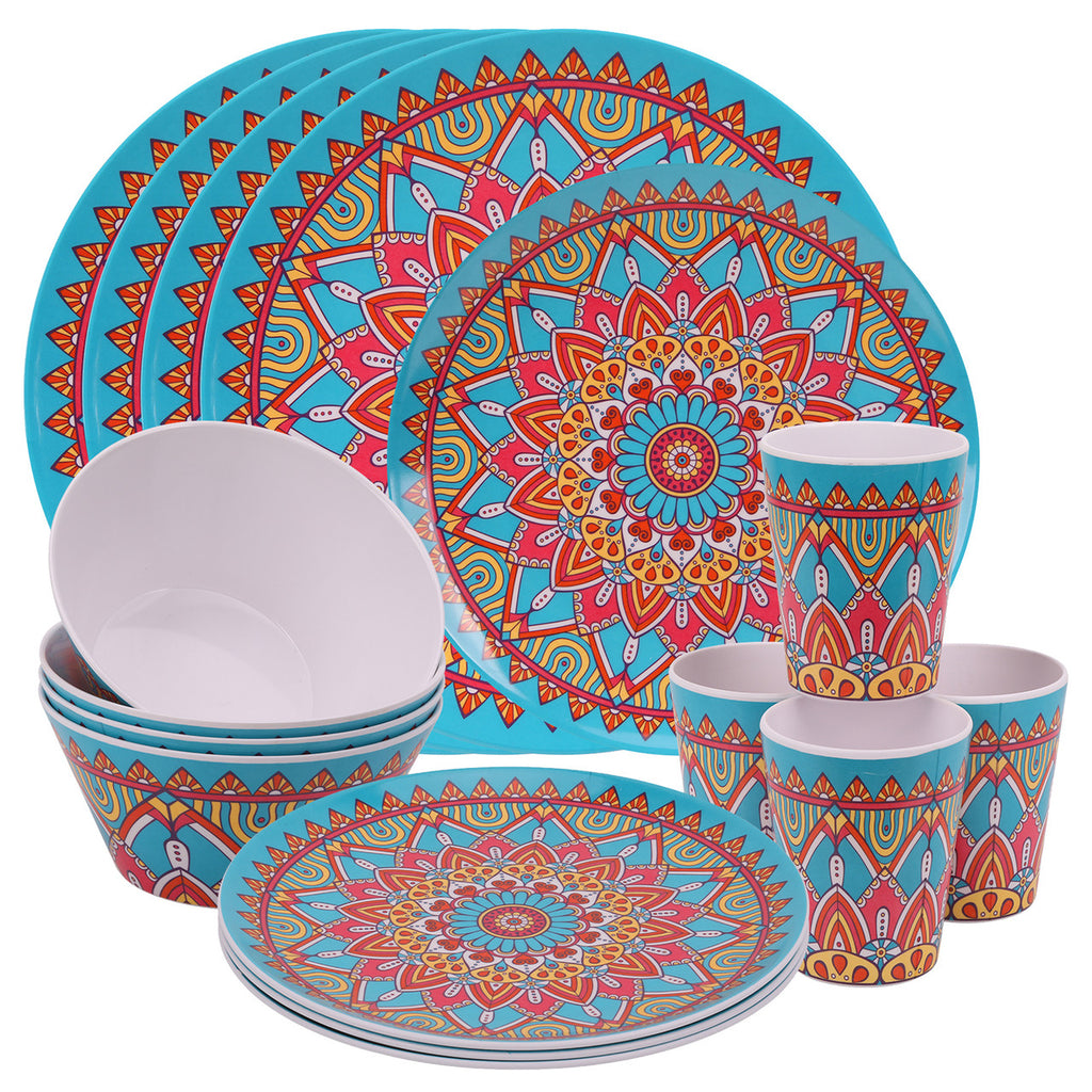 Moroccan Design Melamine BBQ and Party Set - 16pcs