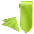Lime Green Tie and Handkerchief