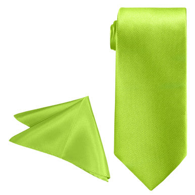 Lime Green Tie and Handkerchief