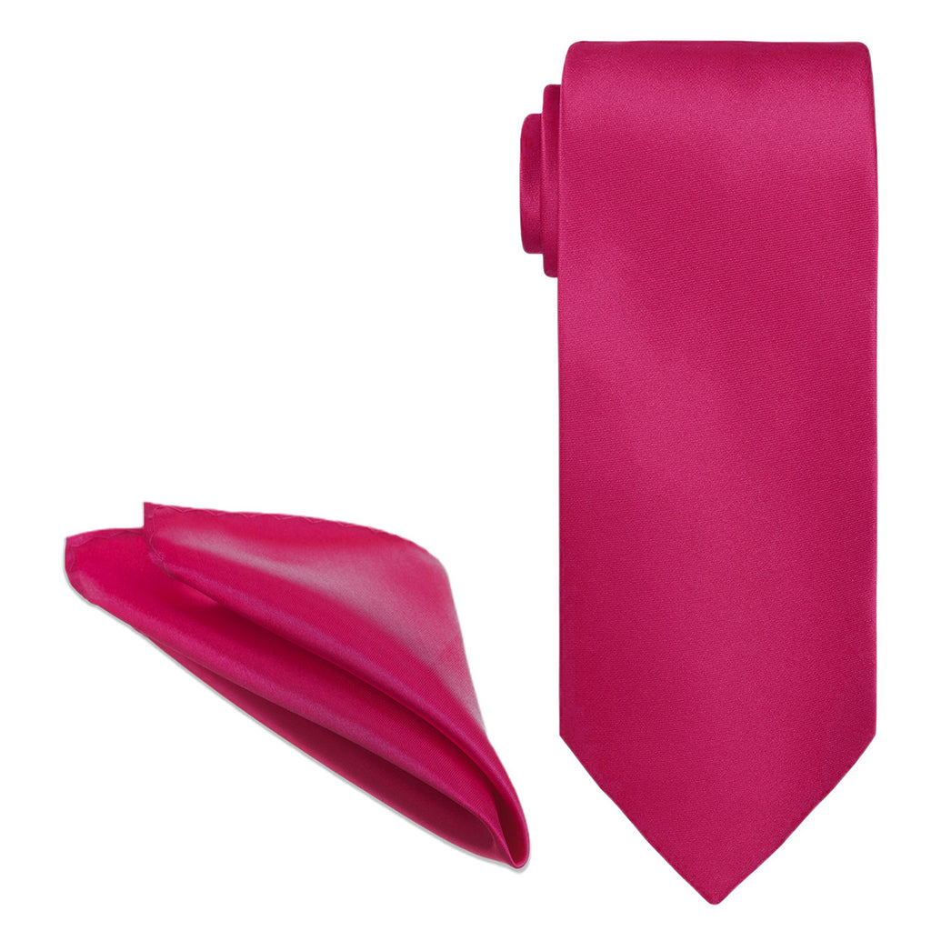 Hot Pink Tie and Handkerchief
