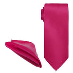 Hot Pink Tie and Handkerchief